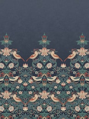William Morris At Home Navy Strawberry Thief Fixed Size 4M Mural - Image 2 of 5