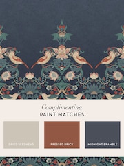 William Morris At Home Navy Strawberry Thief Fixed Size 4M Mural - Image 5 of 5