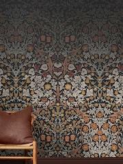 William Morris At Home Multi Blackthorn Charcoal Fixed Size 4M Mural - Image 1 of 5