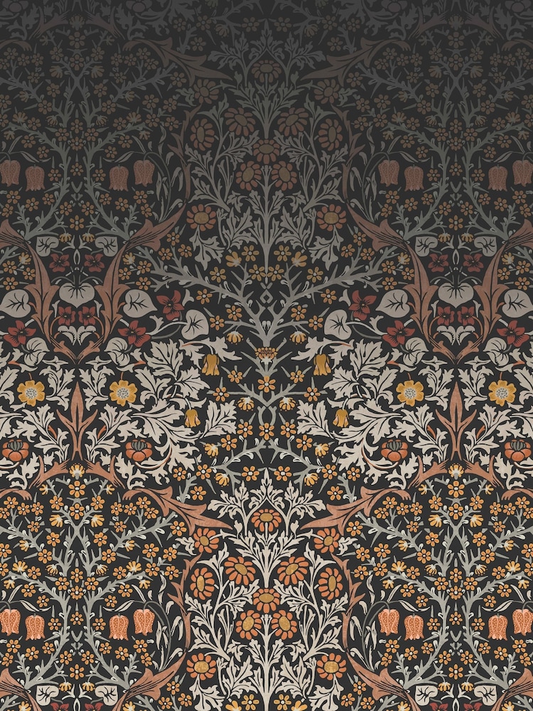 William Morris At Home Multi Blackthorn Charcoal Fixed Size 4M Mural - Image 2 of 5
