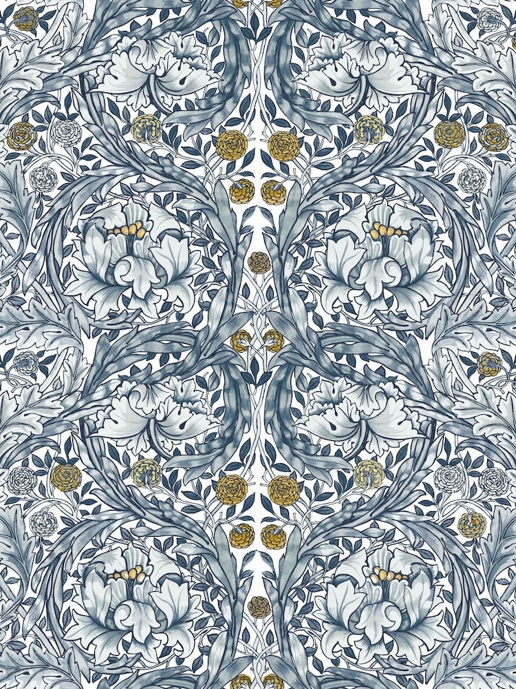 William Morris At Home Blue African Marigold Fixed Size 4M Mural - Image 2 of 5