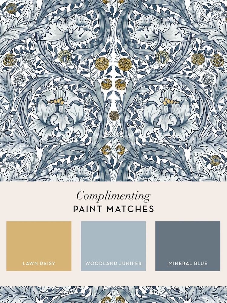 William Morris At Home Blue African Marigold Fixed Size 4M Mural - Image 5 of 5