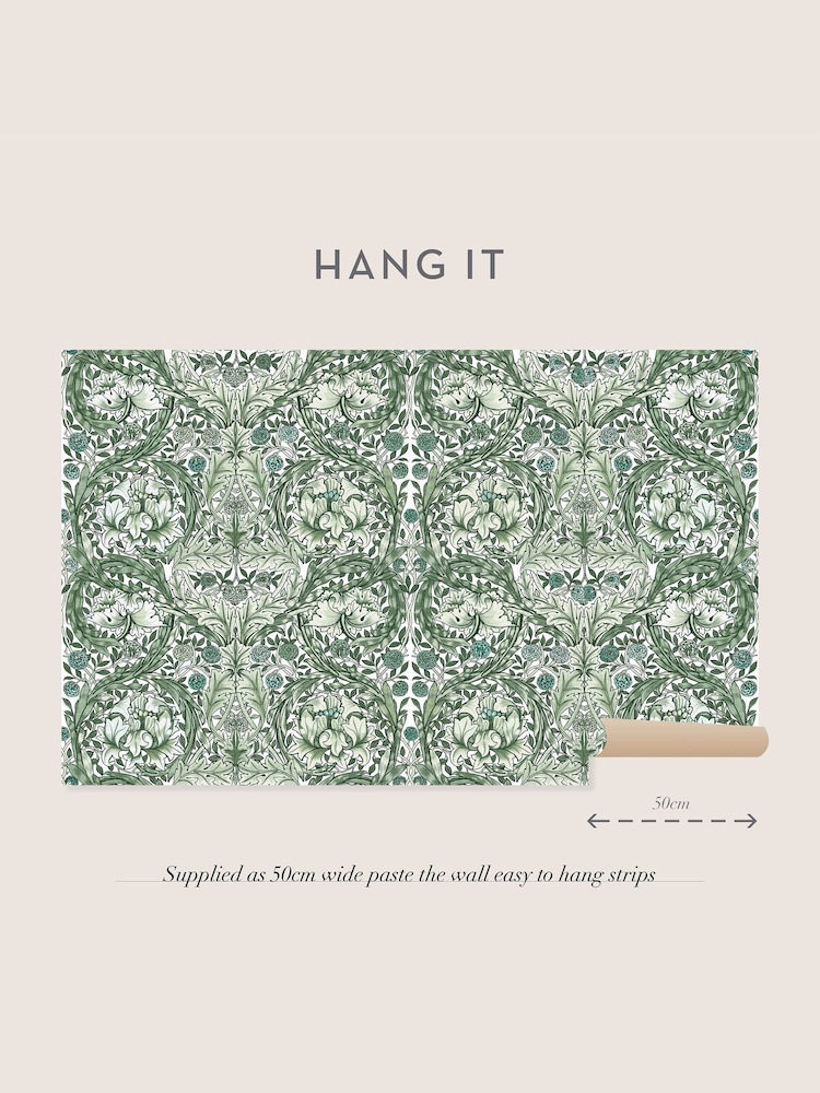 William Morris At Home Green African Marigold Fixed Size 4M Mural - Image 8 of 8