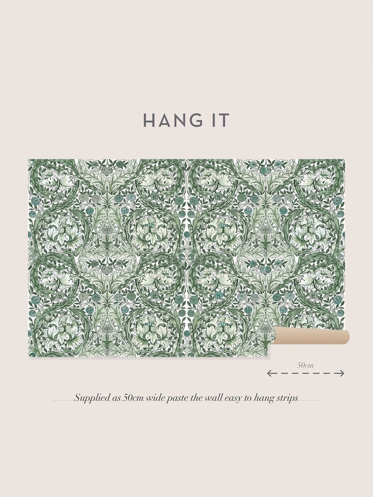 William Morris At Home Green African Marigold Fixed Size 4M Mural - Image 2 of 5