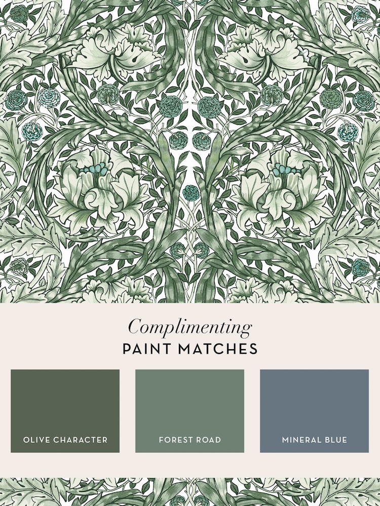 William Morris At Home Green African Marigold Fixed Size 4M Mural - Image 5 of 5