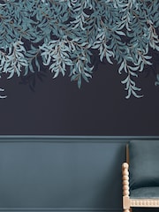 William Morris At Home Navy Willow Bough Fixed Size 4M Mural - Image 1 of 5