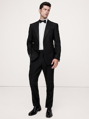 Banana Republic White Slim Poplin Tuxedo Shirt - Image 3 of 5