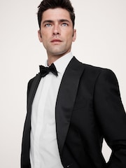 Banana Republic White Slim Poplin Tuxedo Shirt - Image 4 of 5
