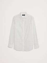 Banana Republic White Slim Poplin Tuxedo Shirt - Image 5 of 5