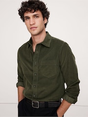 Banana Republic Green Lightweight Corduroy Shirt - Image 1 of 4