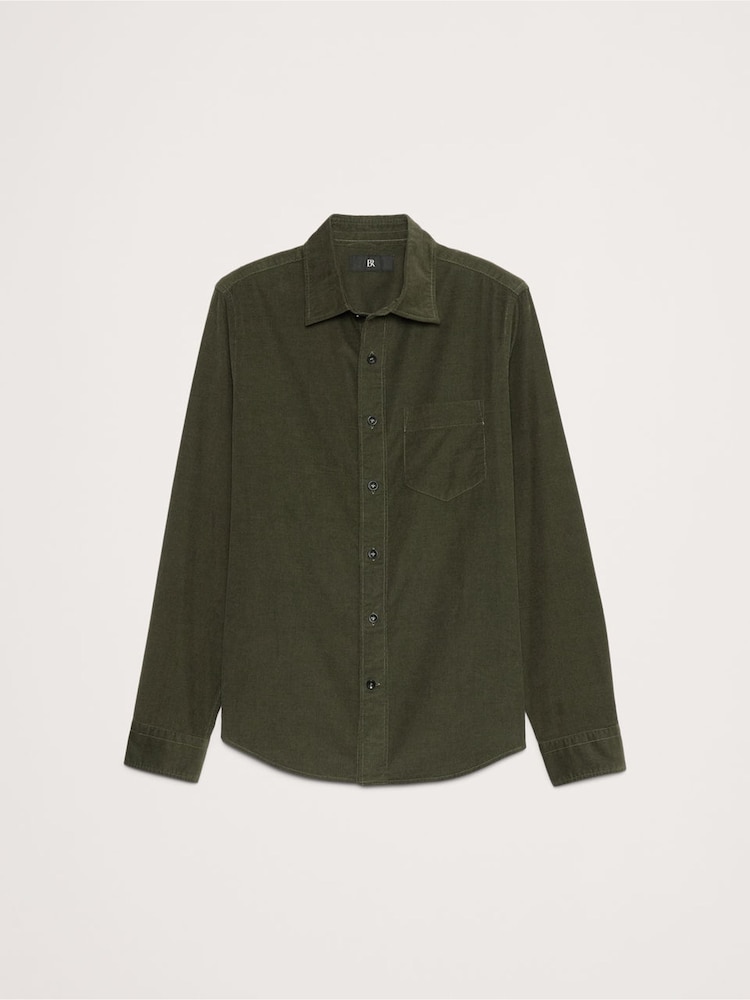 Banana Republic Green Lightweight Corduroy Shirt - Image 4 of 4