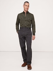 Banana Republic Green Cotton Linen Utility Shirt - Image 1 of 4