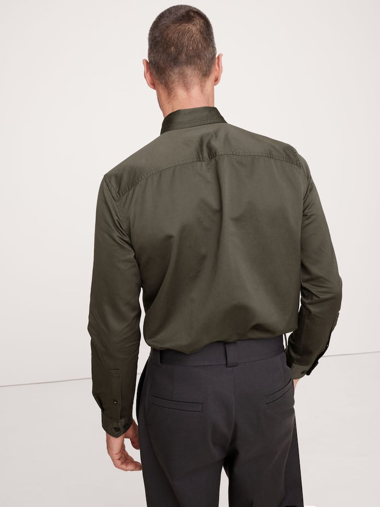 Banana Republic Green Cotton Linen Utility Shirt - Image 2 of 4