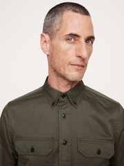 Banana Republic Green Cotton Linen Utility Shirt - Image 3 of 4