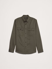 Banana Republic Green Cotton Linen Utility Shirt - Image 4 of 4