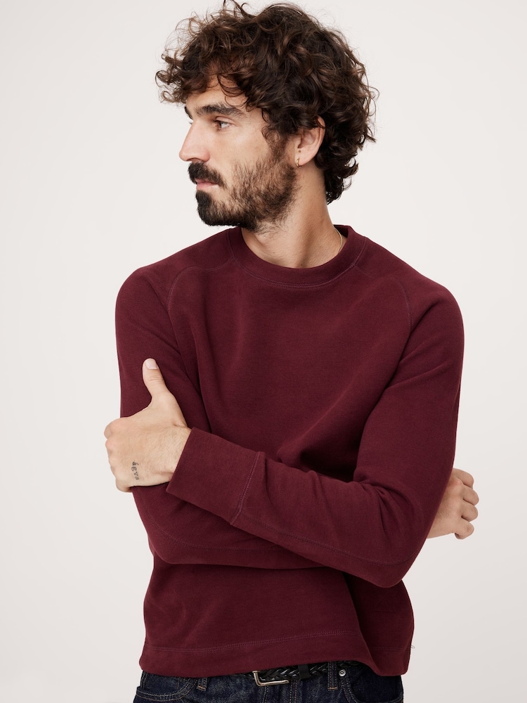 Banana Republic Red Double-Knit Crew Neck Jumper - Image 1 of 1