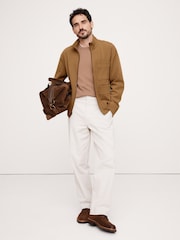 Banana Republic Brown Ponte Zip-Up Chore Coat - Image 3 of 5