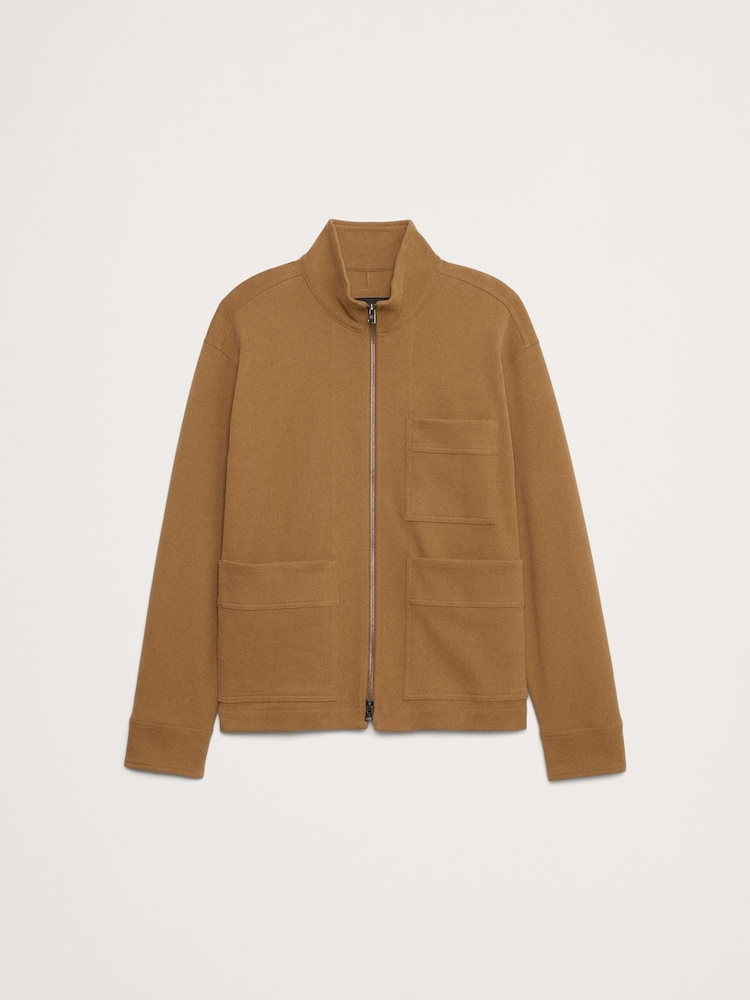 Banana Republic Brown Ponte Zip-Up Chore Coat - Image 5 of 5