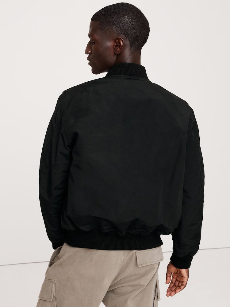 Banana Republic Black Water-Resistant Bomber Jacket - Image 2 of 5
