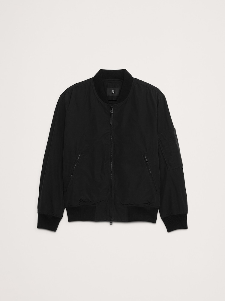 Banana Republic Black Water-Resistant Bomber Jacket - Image 5 of 5