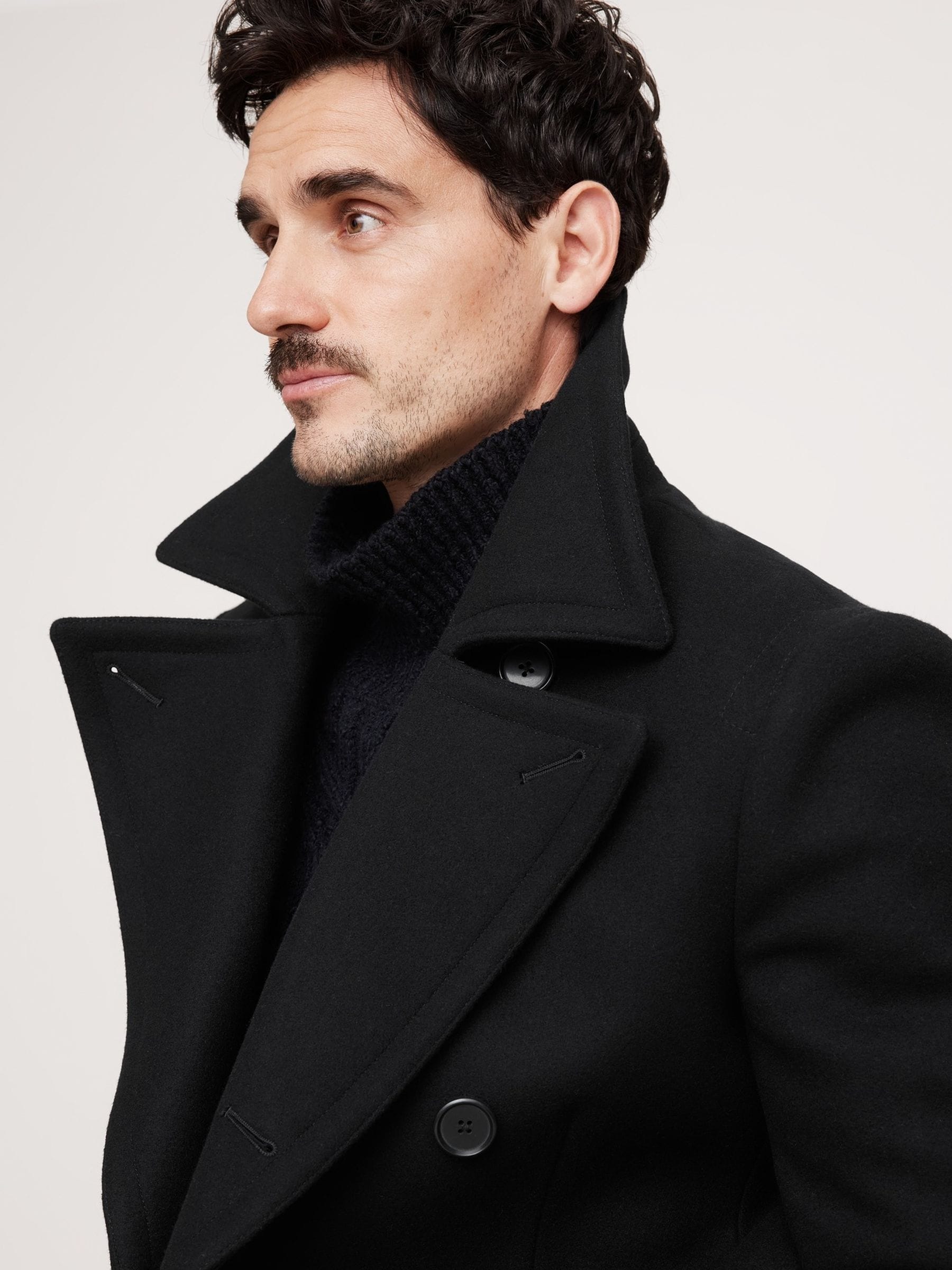 Buy Banana Republic Black Italian Melton Peacoat from the Next UK