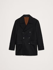 Banana Republic Black Italian Melton Peacoat - Image 5 of 5