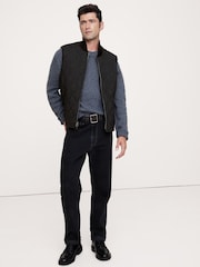 Banana Republic Black Herringbone Quilted Vest Jacket - Image 1 of 5
