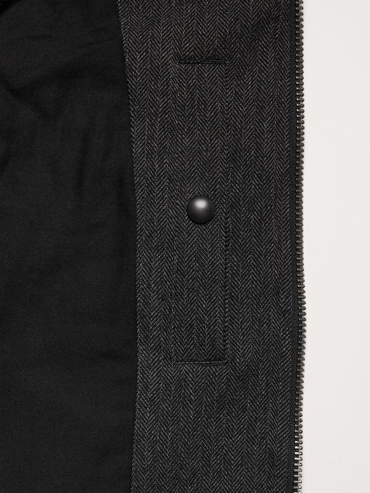 Banana Republic Black Herringbone Quilted Vest Jacket - Image 5 of 5