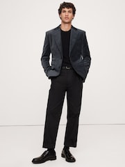 Banana Republic Charcoal Grey Cotton Velvet Blazer - Image 2 of 5