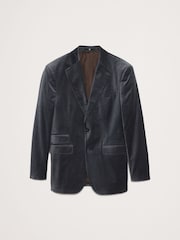 Banana Republic Charcoal Grey Cotton Velvet Blazer - Image 4 of 5