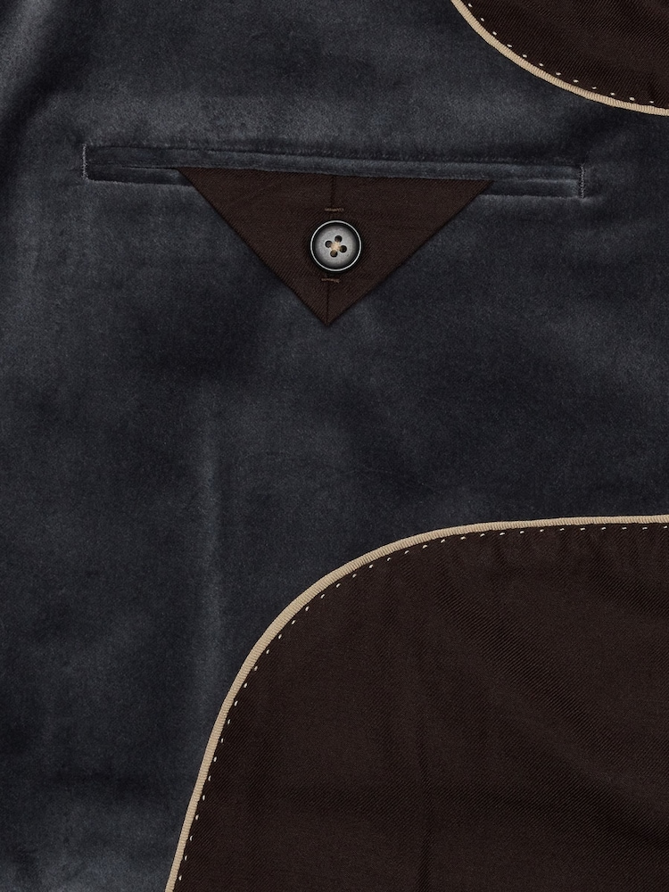 Banana Republic Charcoal Grey Cotton Velvet Blazer - Image 5 of 5