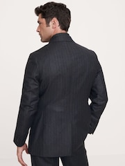 Banana Republic Navy Blue Stripe Wool Suit Jacket - Image 2 of 6