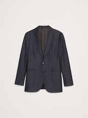 Banana Republic Navy Blue Stripe Wool Suit Jacket - Image 5 of 6