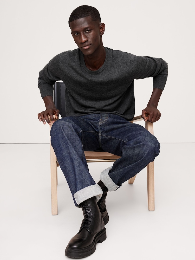 Banana Republic Grey Italian Merino Crew-Neck Jumper - Image 1 of 1