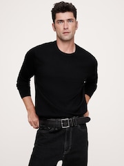 Banana Republic Black Italian Merino Crew-Neck Jumper - Image 1 of 1