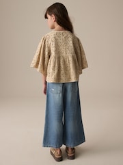 Coffee 100% Cotton Broderie Blouse (3-16yrs) - Image 3 of 8