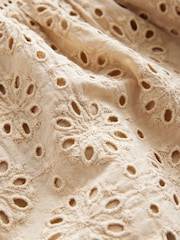 Coffee 100% Cotton Broderie Blouse (3-16yrs) - Image 8 of 8