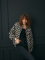 Rockett St George Black/Ecru Mono Lips Bomber Jacket - Image 2 of 10