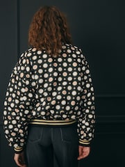Rockett St George Black/Ecru Mono Lips Bomber Jacket - Image 3 of 10