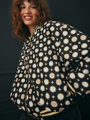 Rockett St George Black/Ecru Mono Lips Bomber Jacket - Image 4 of 10