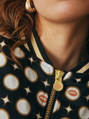 Rockett St George Black/Ecru Mono Lips Bomber Jacket - Image 6 of 10