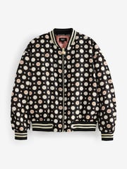 Rockett St George Black/Ecru Mono Lips Bomber Jacket - Image 8 of 10