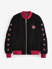 Rockett St George Black Velvet Embroidered Bomber Jacket - Image 5 of 8