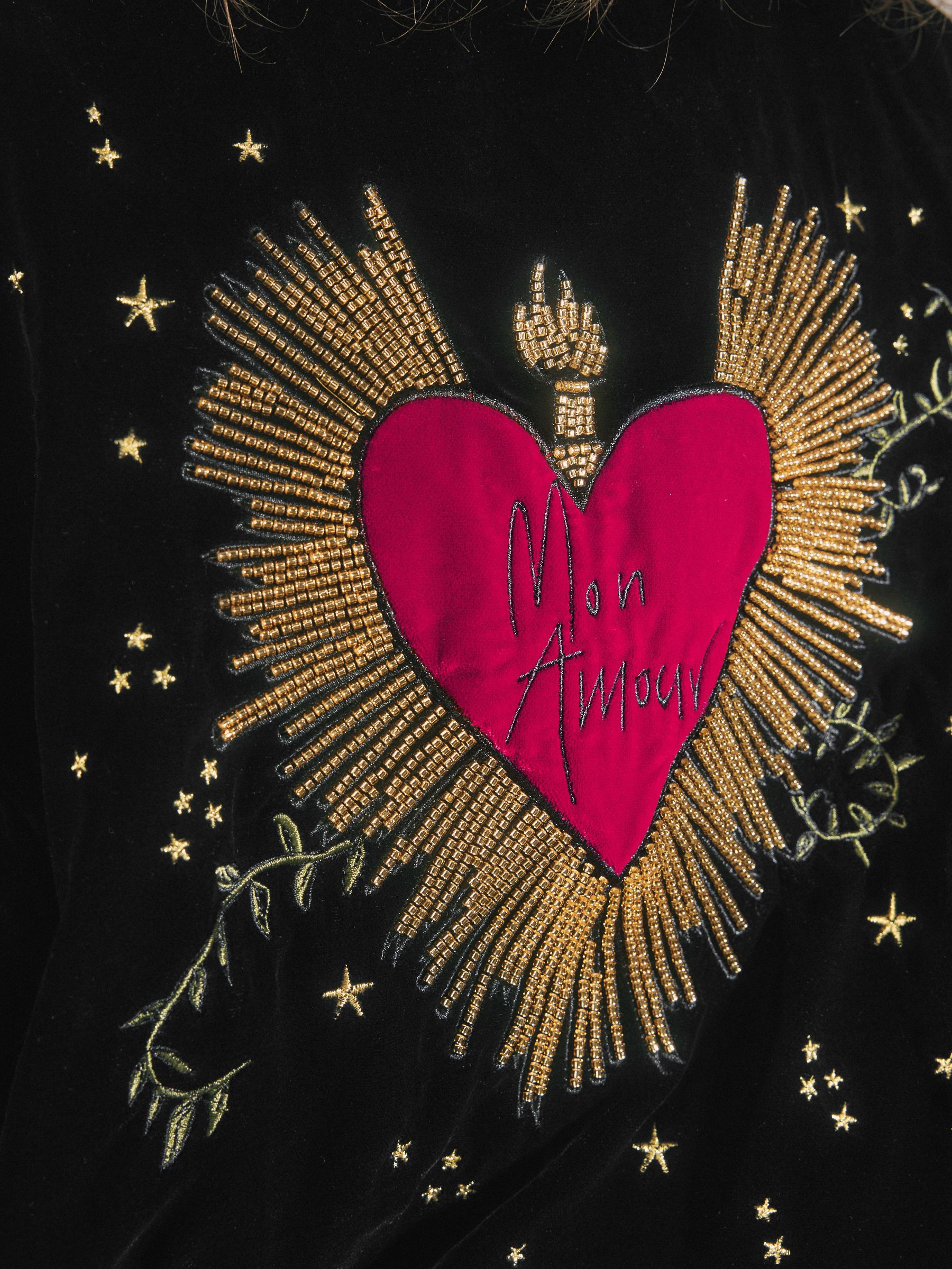 Buy Rockett St George Black Velvet Embroidered Bomber Jacket from