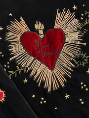 Rockett St George Black Velvet Embroidered Bomber Jacket - Image 7 of 8