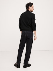 Banana Republic Black Merino Wool Italian Jumper Polo - Image 2 of 5