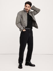 Banana Republic Black Merino Wool Italian Jumper Polo - Image 3 of 5