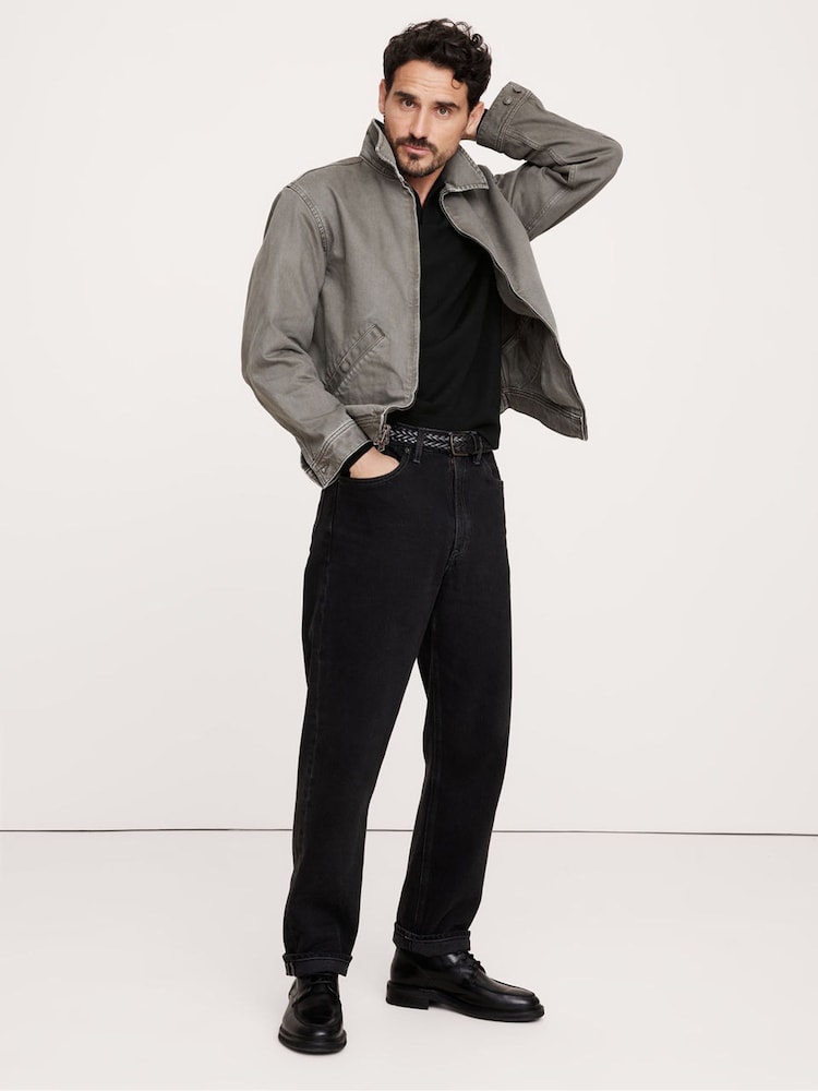 Noir - Banana Republic - Pull italien en laine mérinos - Polo - Image 3 of 5