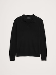Banana Republic Black Merino Wool Italian Jumper Polo - Image 5 of 5