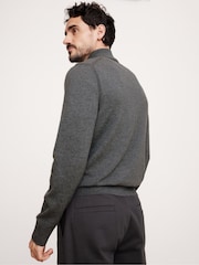 Banana Republic Grey Merino Wool Italian Half-Zip Jumper - Image 2 of 4